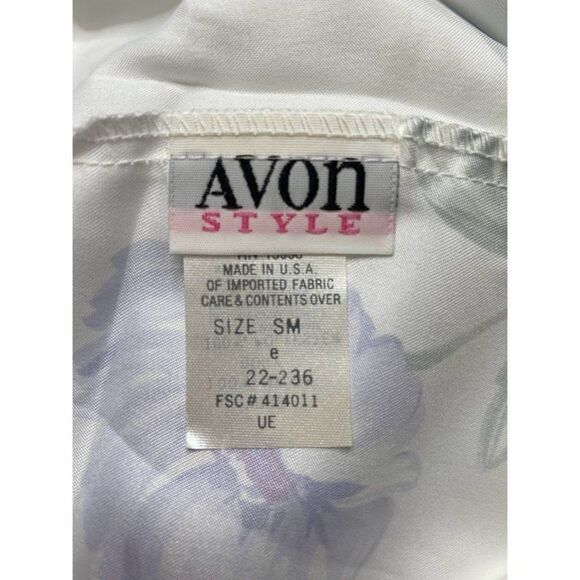 Avon Style White Floral Sleeveless Satin Night Gown Sz Small NEW - Picture 5 of 8